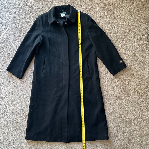 Harve Benard Coat Womens 14P Wool Cashmere Blend Black Button Close Pockets - Picture 6 of 11